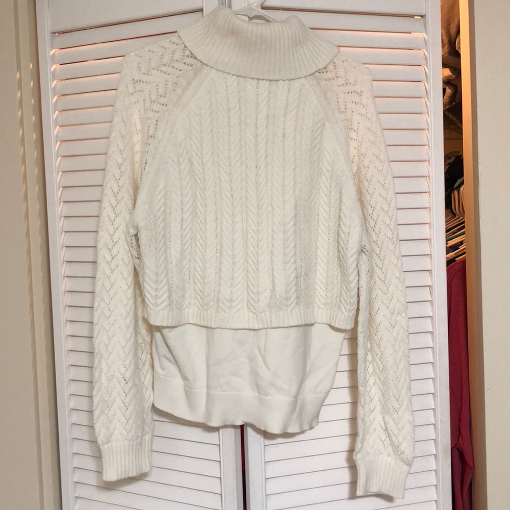 Cream multi level sweater
